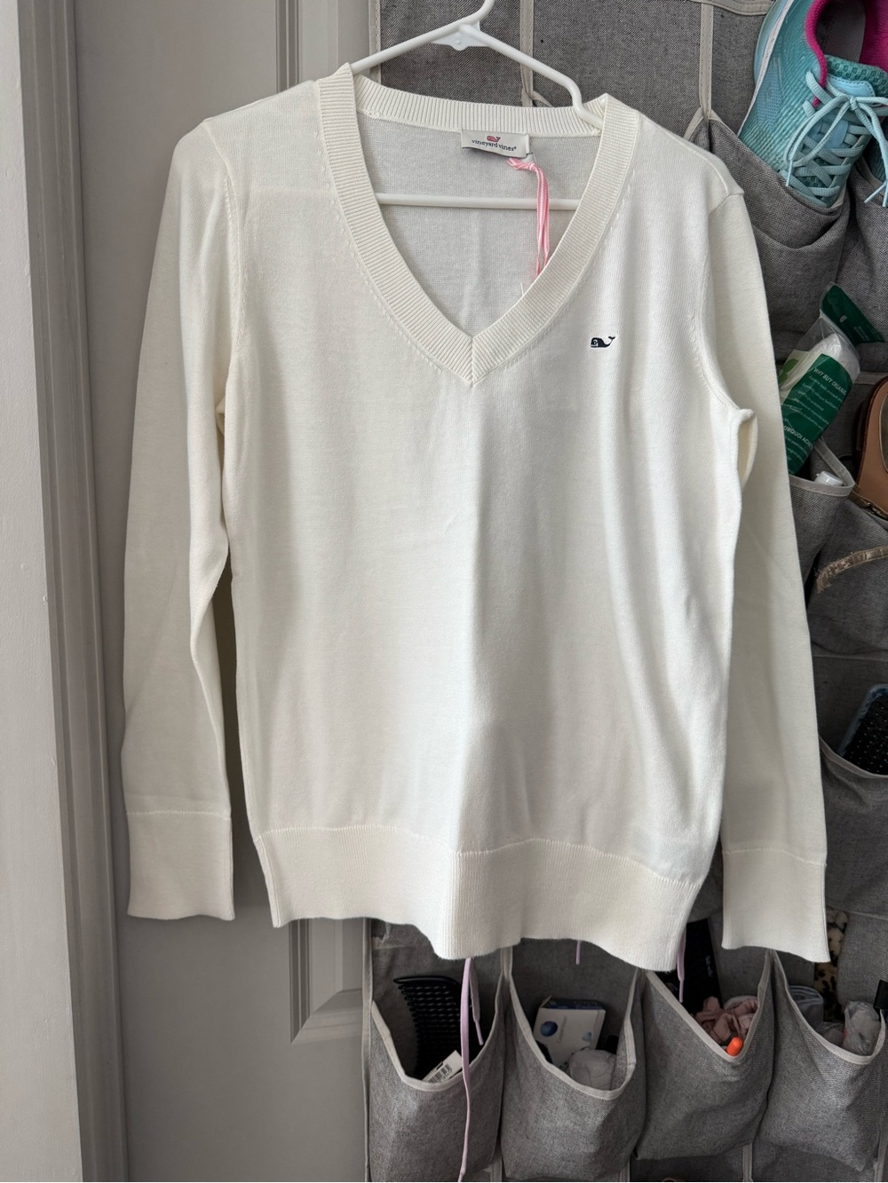 Vineyard Vines Ivory V-Neck Sweater